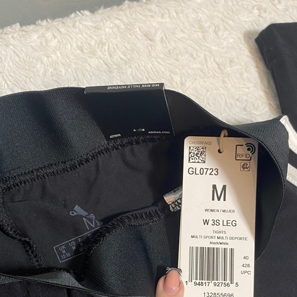 Adidas Mid Rise Leggings NWT - Picture 2 of 3